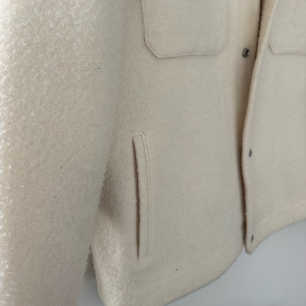 All Saints Off-White Minard Wool Shirt Jacket Med - Picture 6 of 8